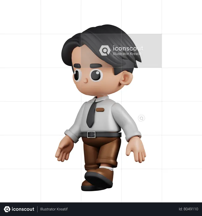 Businessman Walking  3D Illustration