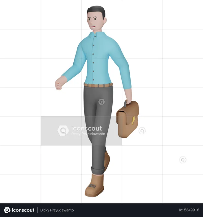 Businessman Walking  3D Illustration