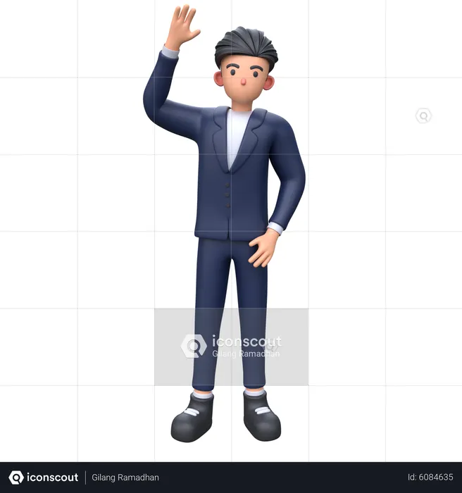 Businessman waving hand  3D Illustration