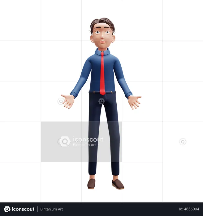 Businessman Welcome pose  3D Illustration