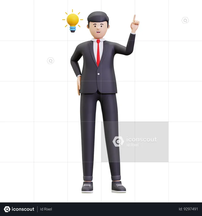 Businessman With A Business Idea  3D Illustration