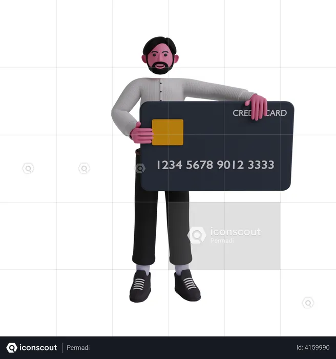 Businessman with a credit card  3D Illustration