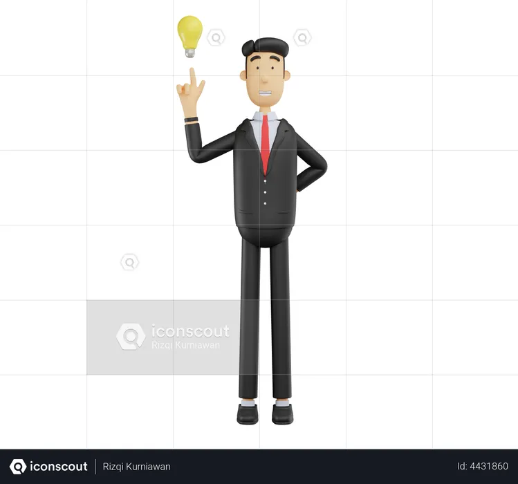 Businessman with creative idea  3D Illustration