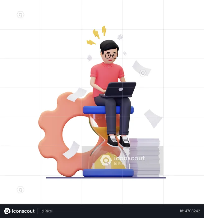 Businessman with demanding job  3D Illustration