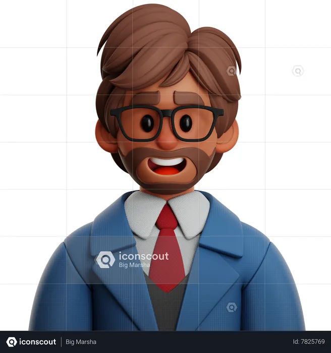 Businessman With Glasses  3D Icon