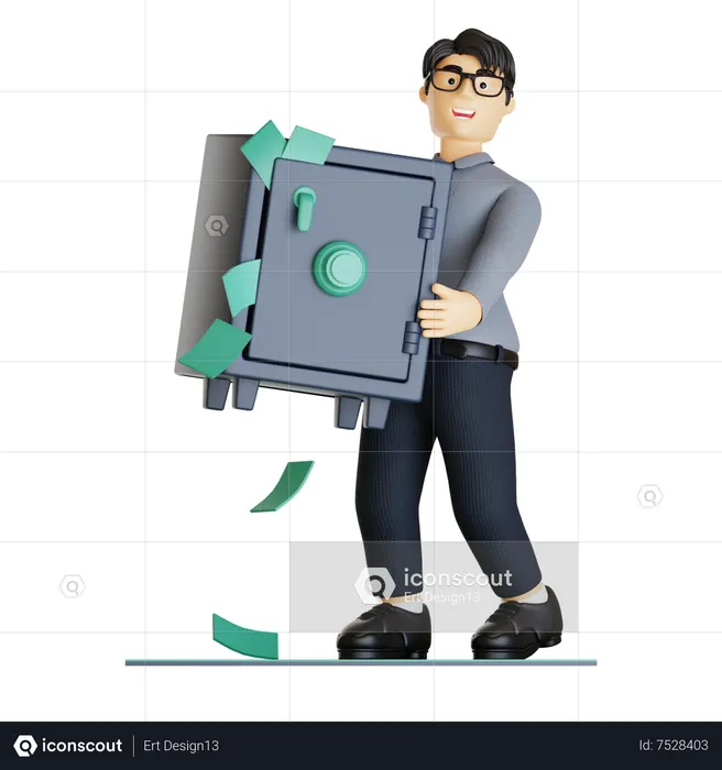 Businessman with huge investment portfolio  3D Illustration