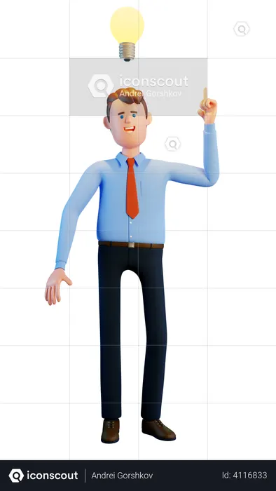 Businessman with idea  3D Icon