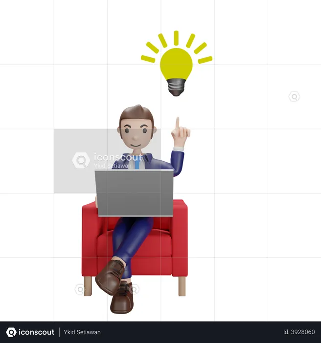 Businessman with idea  3D Illustration