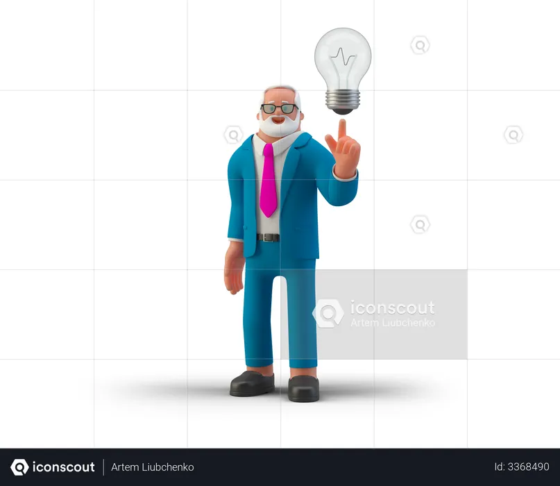 Businessman with idea  3D Illustration