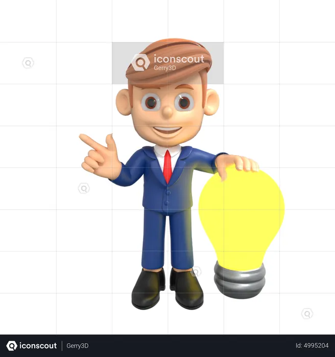 Businessman With Idea  3D Illustration