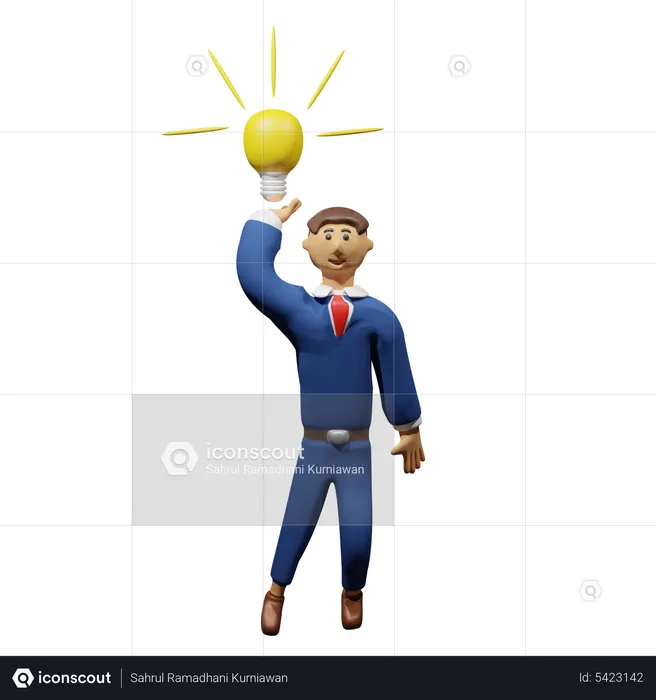 Businessman with idea  3D Illustration