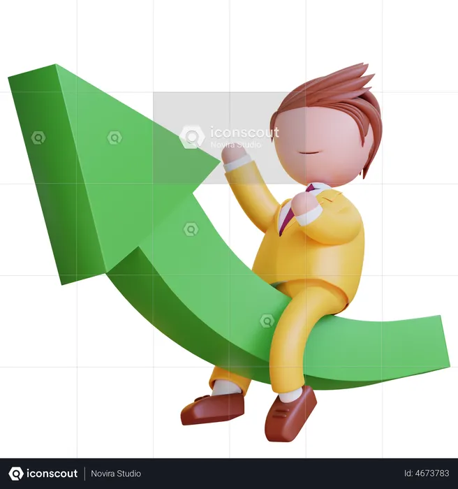 Businessman with Investment Profit  3D Icon