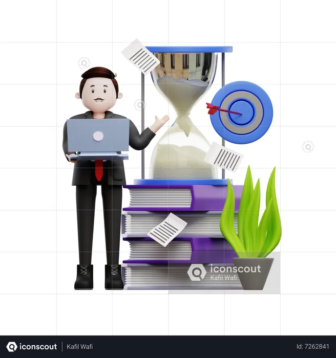 Businessman With Multiple Tasks  3D Illustration
