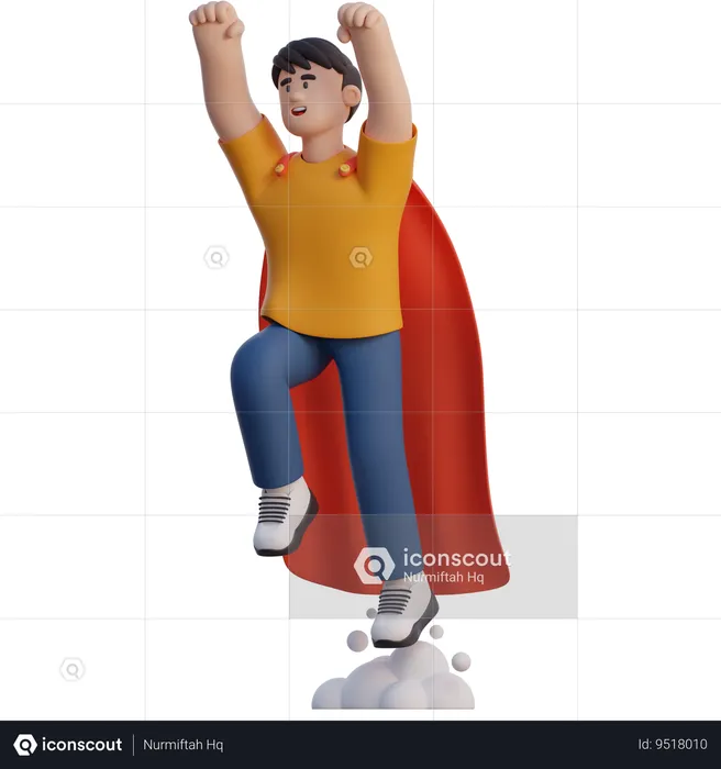 Businessman With Superhero Cape  3D Illustration