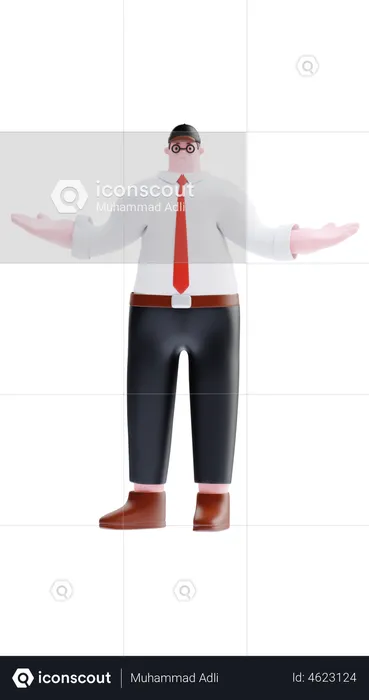 Businessman with wide open arms  3D Illustration