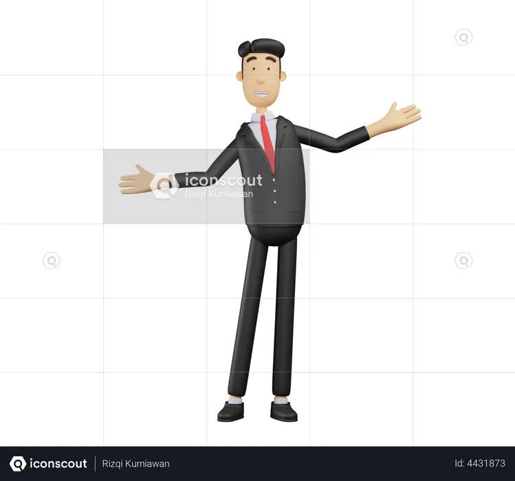 Businessman with wide open arms  3D Illustration