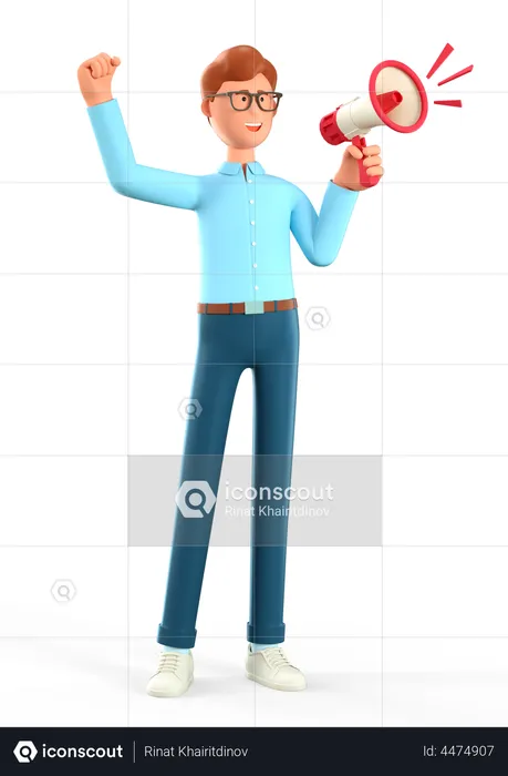 Businessman working on marketing  3D Illustration