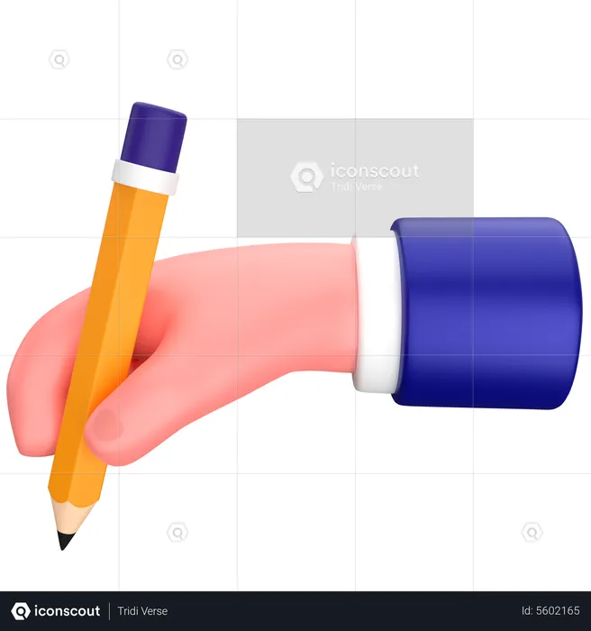Businessman writing hand gesture  3D Icon