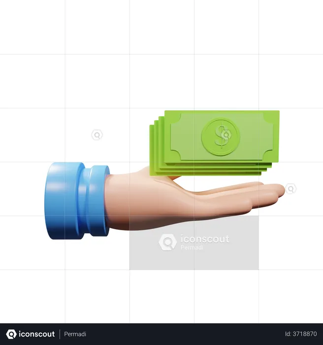 Businessmen Holding Money  3D Illustration