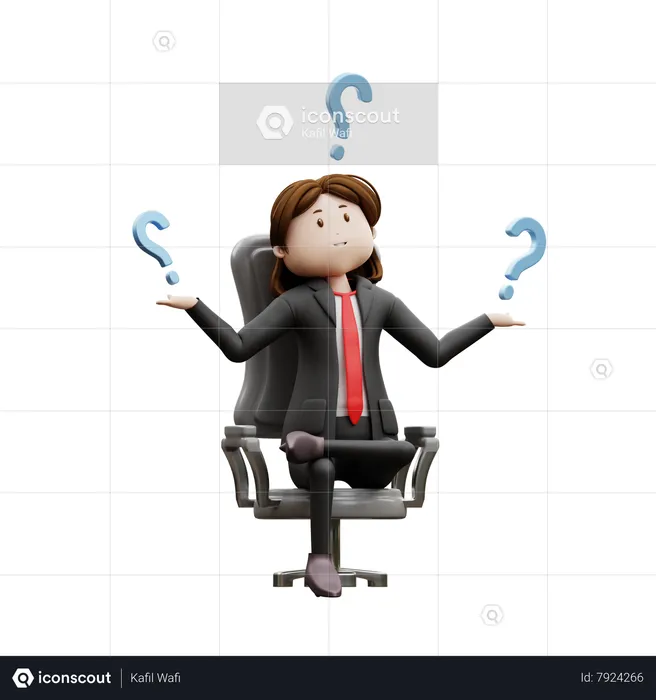 Businesswoman Asking Question  3D Illustration