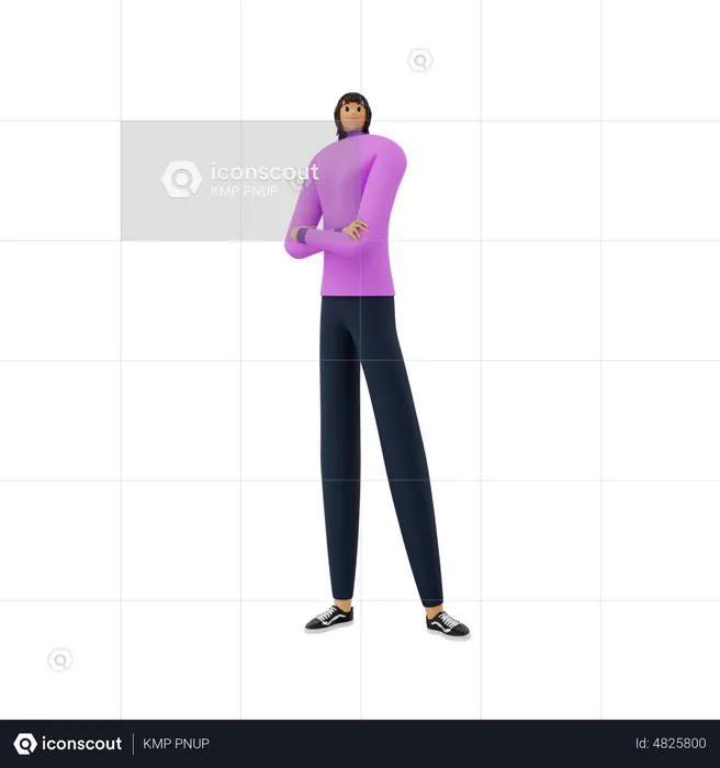 Businesswoman crossed arms  3D Illustration