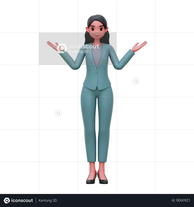 Businesswoman feeling surprised  3D Illustration