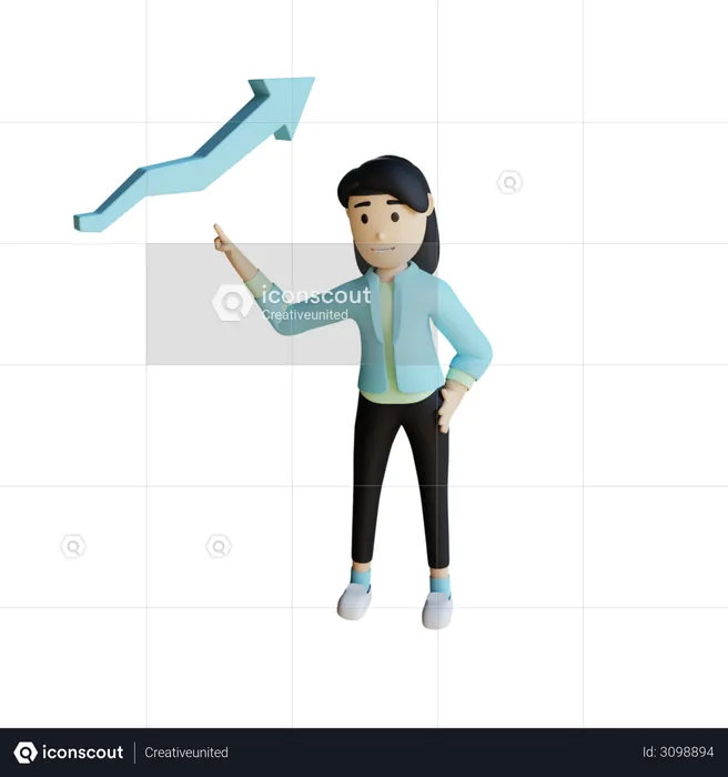 Businesswoman Giving Presentation  3D Illustration