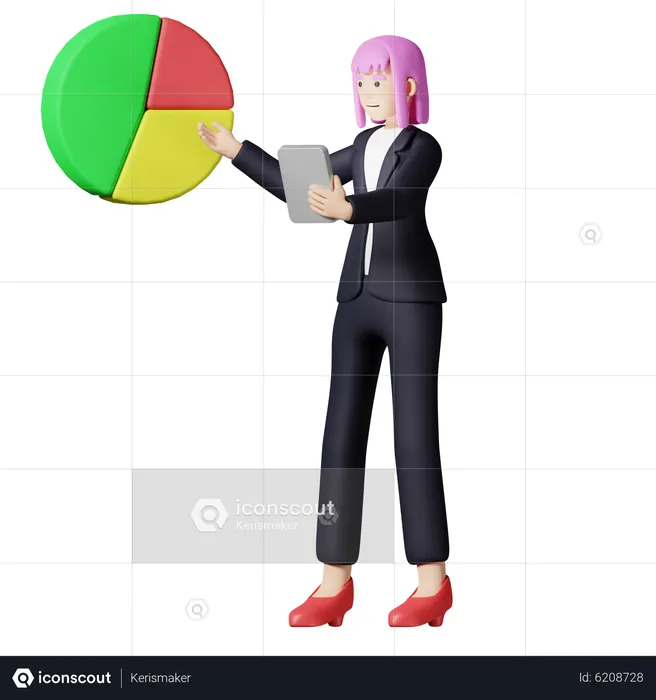 Businesswoman presentation  3D Illustration