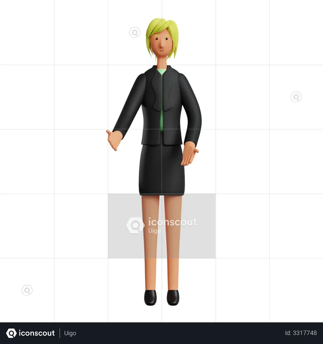 Businesswoman sharing idea  3D Illustration