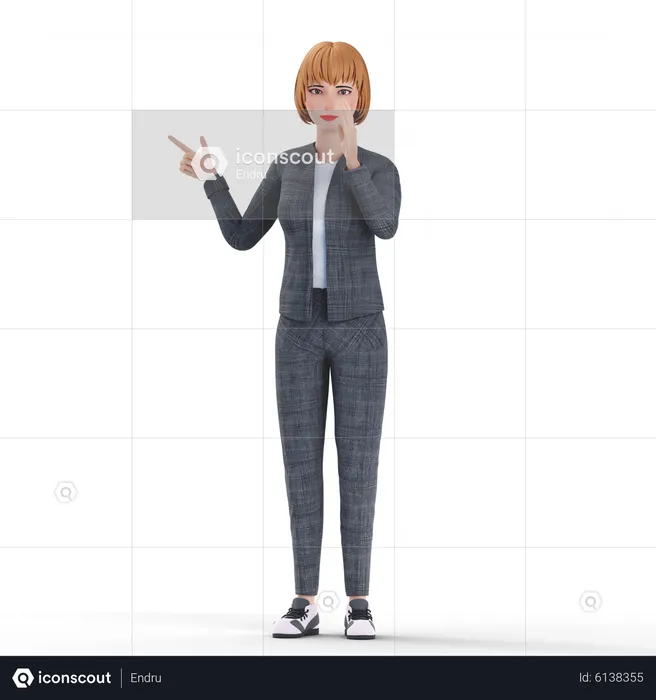 Businesswoman showing gesture  3D Illustration