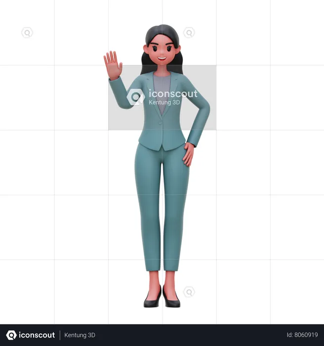 Businesswoman showing greetings  3D Illustration