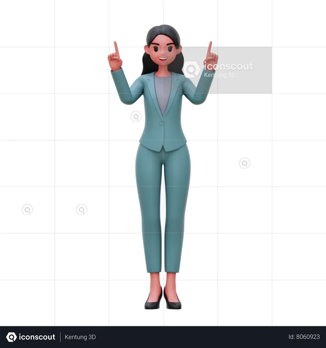 Businesswoman showing upside  3D Illustration