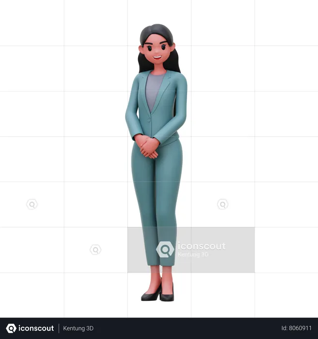 Businesswoman standing in professional manner  3D Illustration