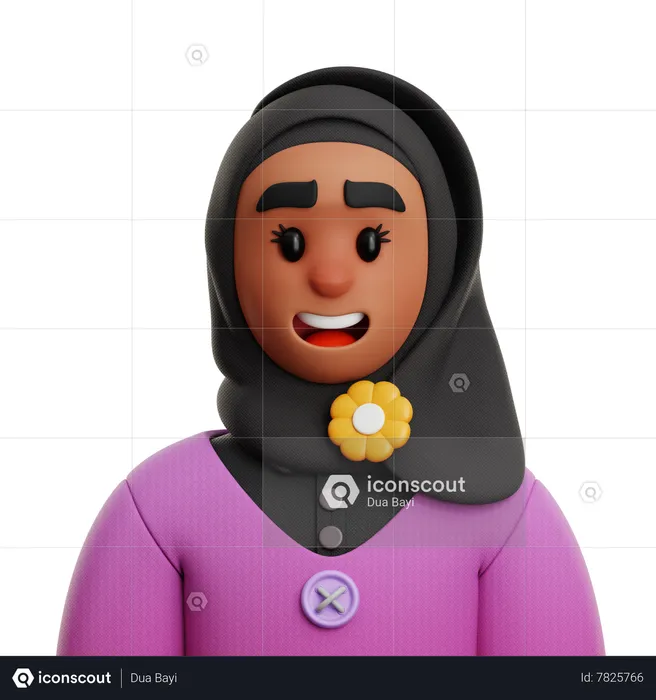 BUSINESSWOMAN WEARING HIJAB  3D Icon