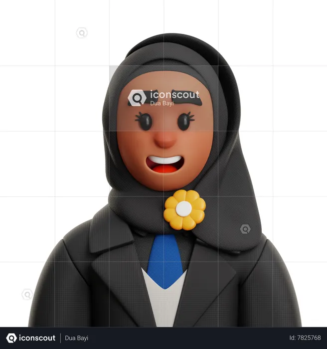 BUSINESSWOMAN WEARING HIJAB  3D Icon