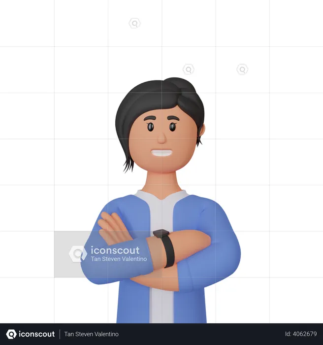 Businesswoman with folding hand  3D Illustration