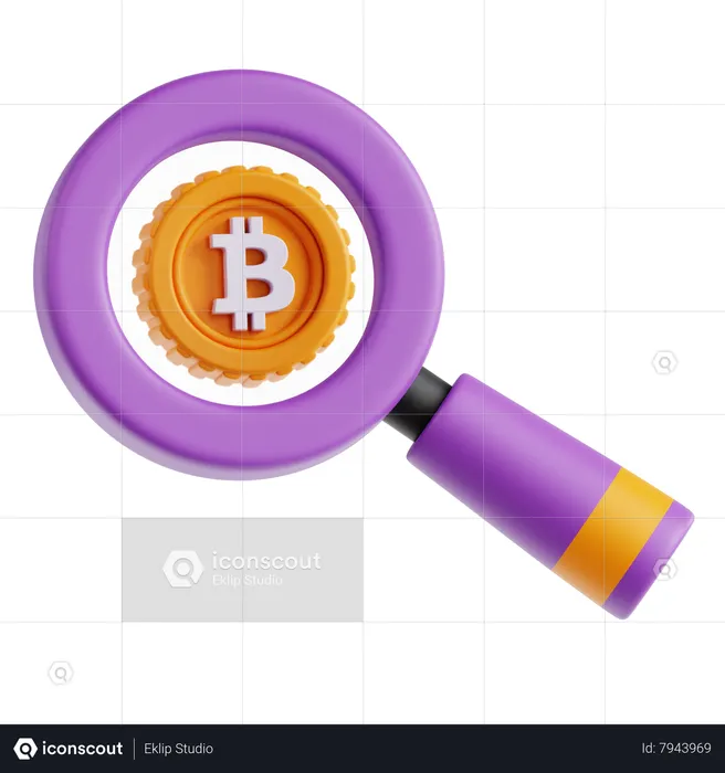 Búsqueda de bitcoins  3D Icon