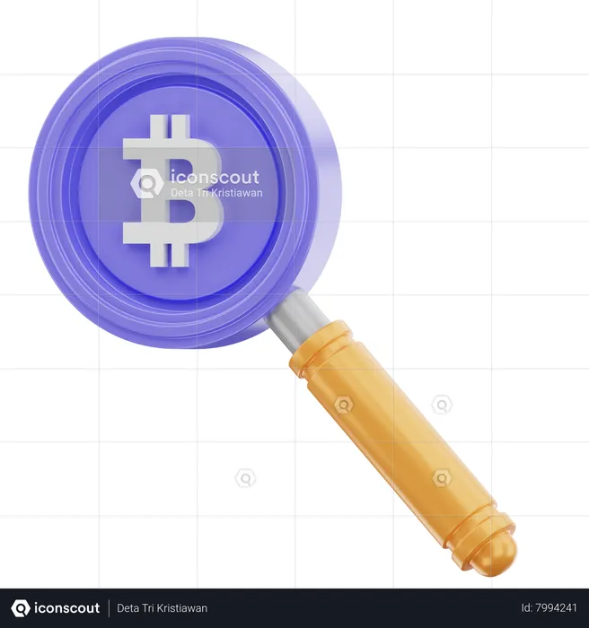 Búsqueda de bitcoins  3D Icon