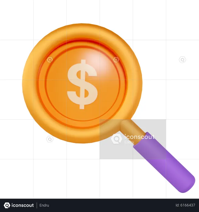 Busqueda de dolares  3D Icon