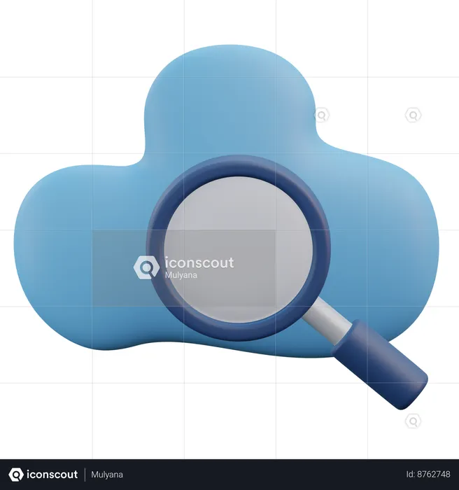 Búsqueda en la nube  3D Icon