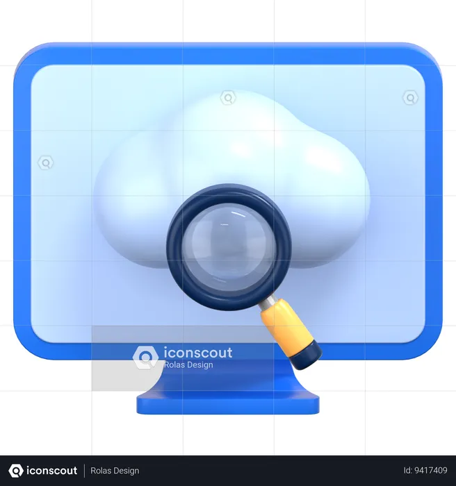 Búsqueda en la nube  3D Icon