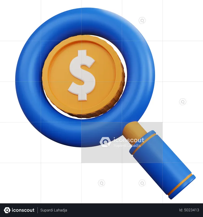 Búsqueda financiera  3D Icon