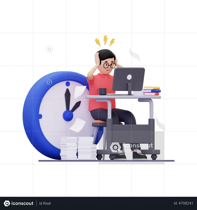 Busy employees with busy schedules  3D Illustration