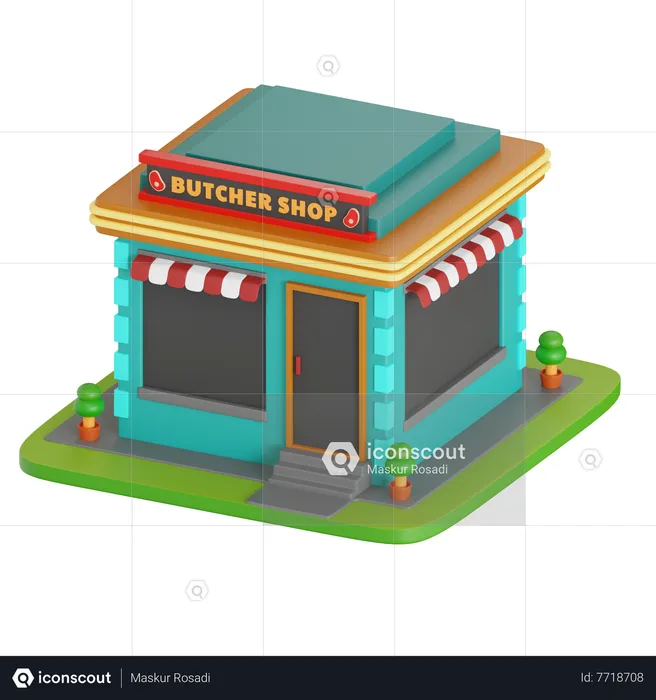 Butcher Shop  3D Icon