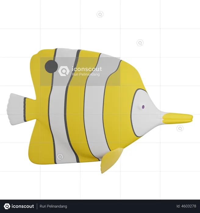 Butterfly Fish  3D Illustration