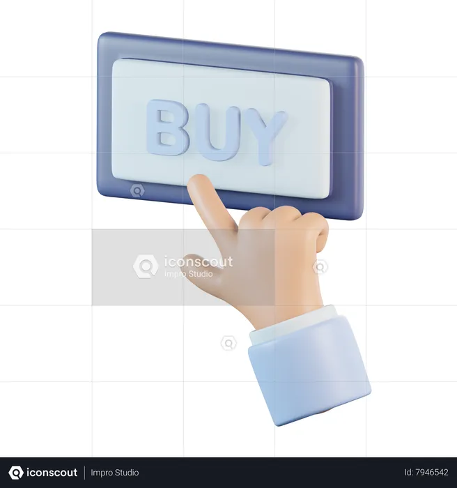 Button buy light skin  3D Icon