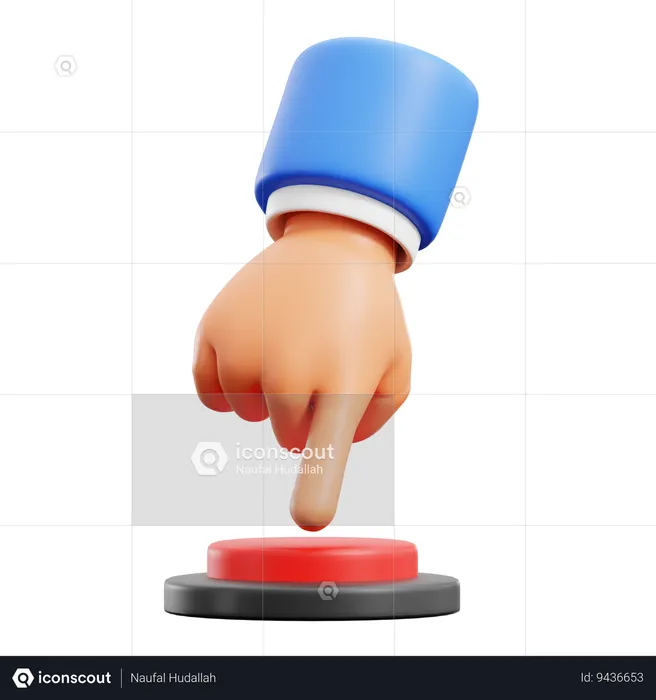 Button Push Hand Gestures  3D Icon