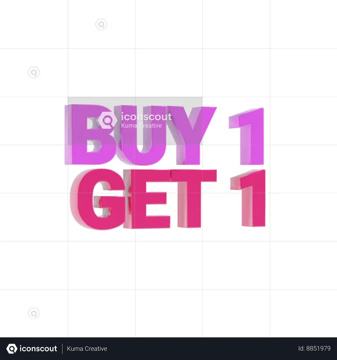 Buy 1 get 1  3D Icon