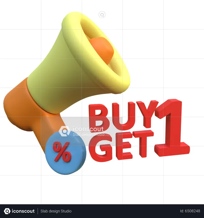 Buy 1 Get 1  3D Icon