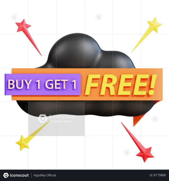 Buy 1 Get 1 Free  3D Icon